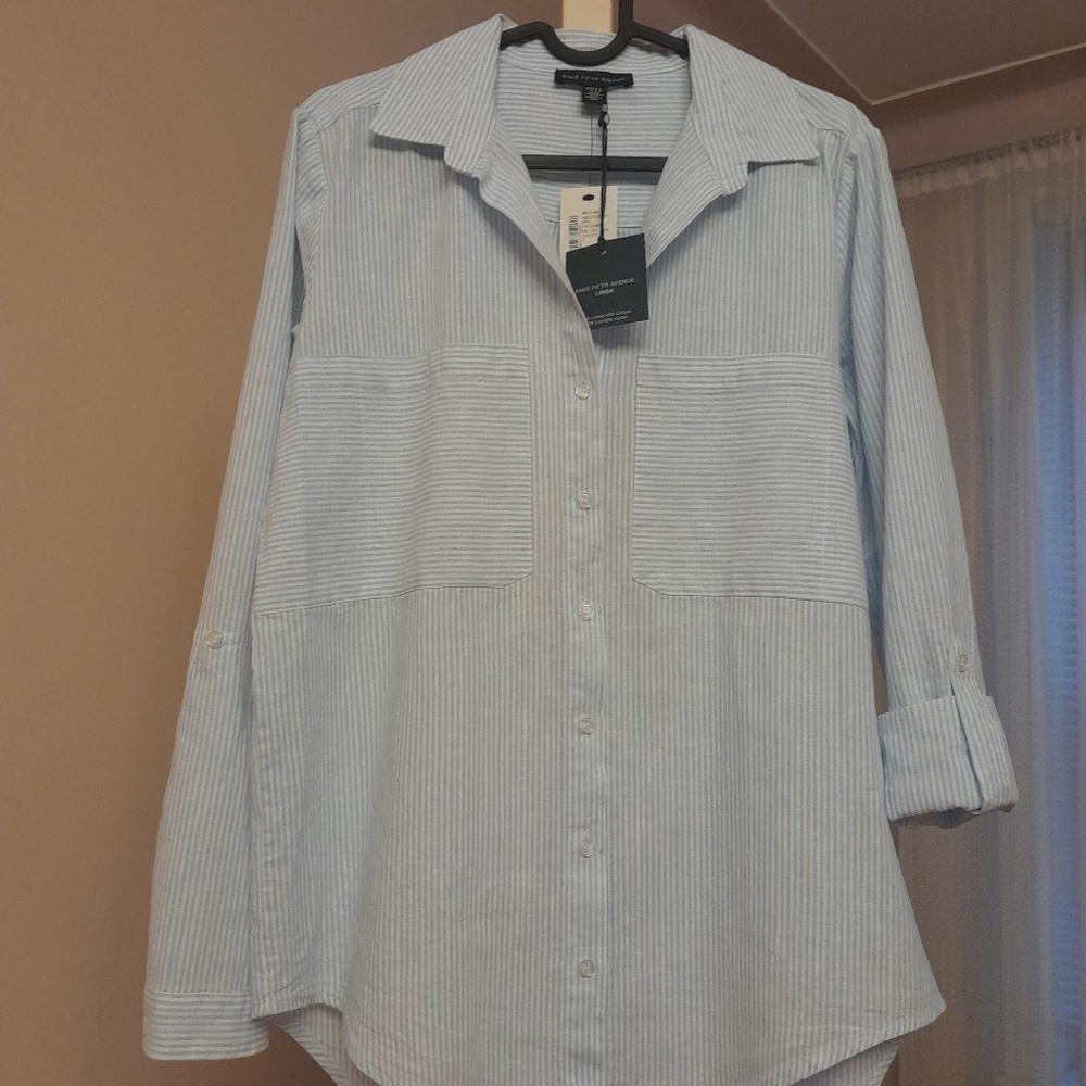 Saks Fifth Avenue women's linen shirt size S NWT
